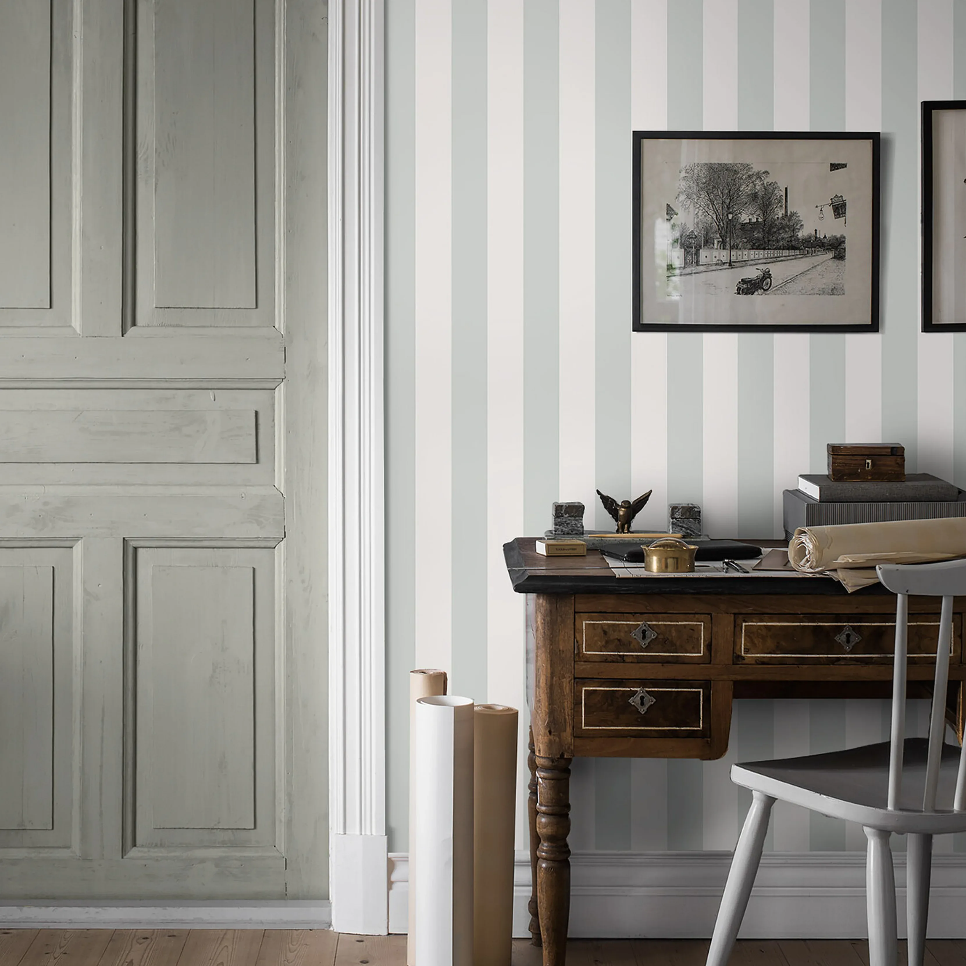 FALSTERBO STRIPE - MINERAL Schumacher Wallpaper | Wallpaper FALSTERBO STRIPE MINERAL Schumacher Wallpaper wallpaper - SKU 7684