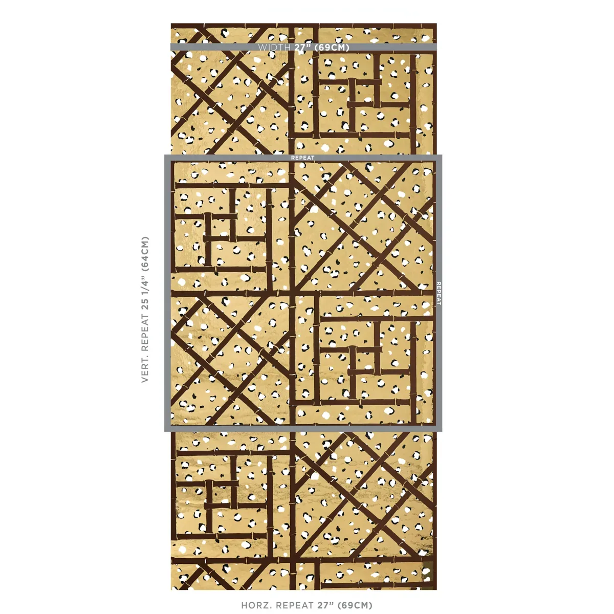 FANCY BEAST METALLIC GLAM GOLD Schumacher Wallpaper wallpaper - SKU 5012770