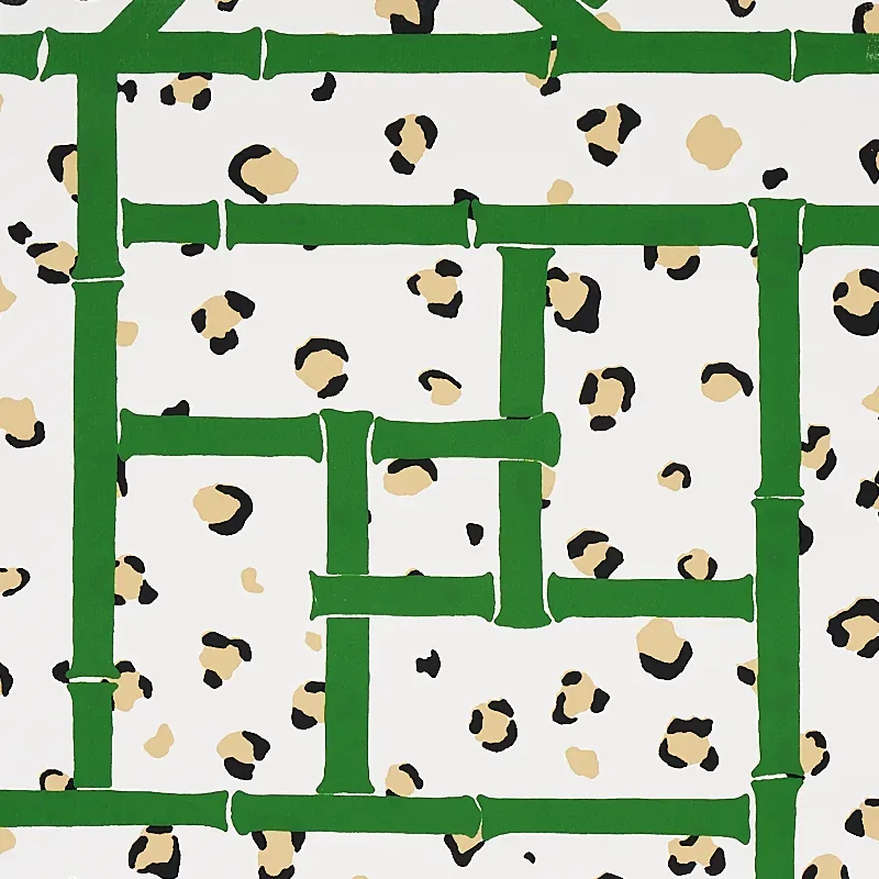 Schumacher FANCY BEAST - SAFARI GREEN/IVORY Wallpaper | Buy Online SKU 5012560