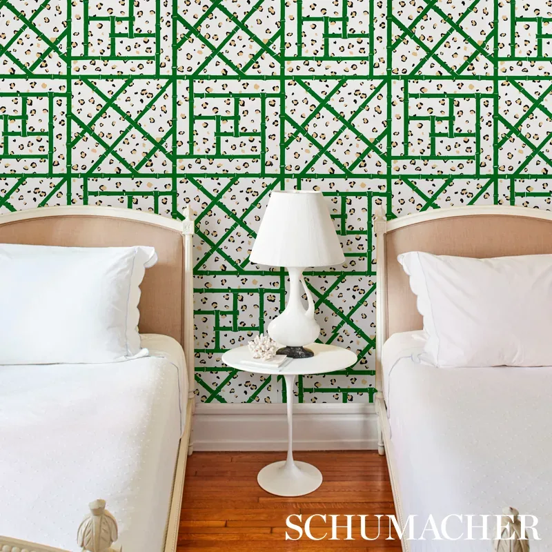 Schumacher FANCY BEAST - SAFARI GREEN/IVORY Wallpaper | Buy Online Schumacher FANCY BEAST wallpaper