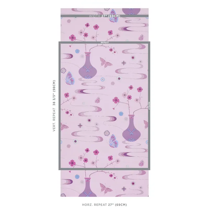 FANTASIA PEONY PINK Schumacher Wallpaper wallpaper - SKU 5013592