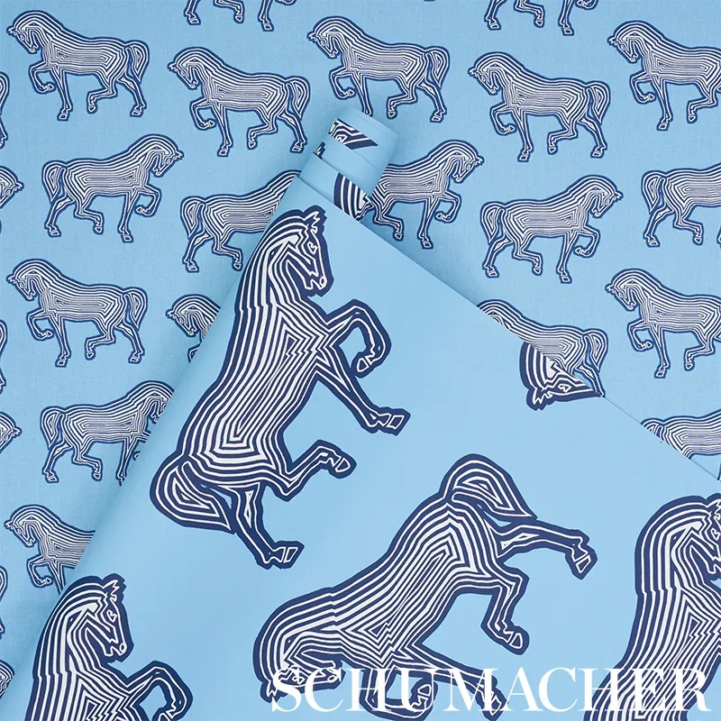 FAUBOURG - BLUE Schumacher Wallpaper | Wallpaper Twins FAUBOURG BLUE Schumacher Wallpaper wallpaper - SKU 5007092