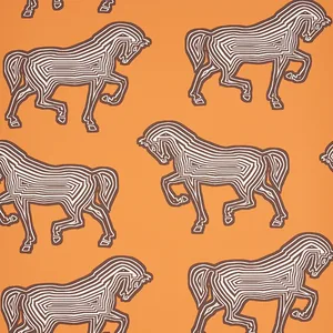 Schumacher FAUBOURG wallpaper, color ORANGE, SKU 5007091