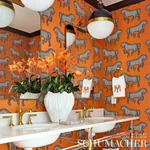 FAUBOURG - ORANGE Schumacher Wallpaper | Wallpaper Twins FAUBOURG ORANGE Schumacher Wallpaper wallpaper - SKU 5007091