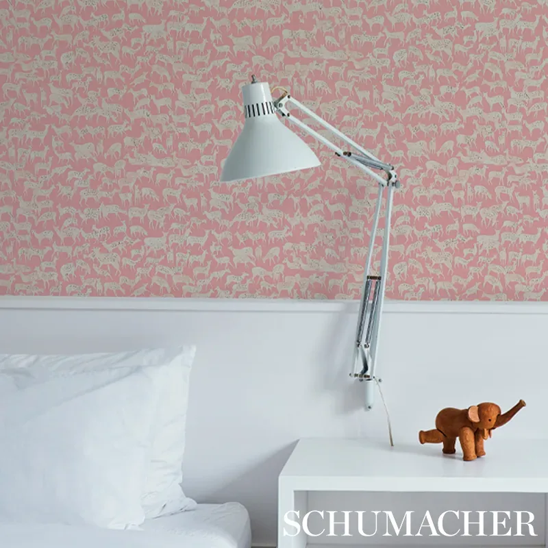 FAUNA DUSTY PINK Schumacher Wallpaper wallpaper - SKU 5012491