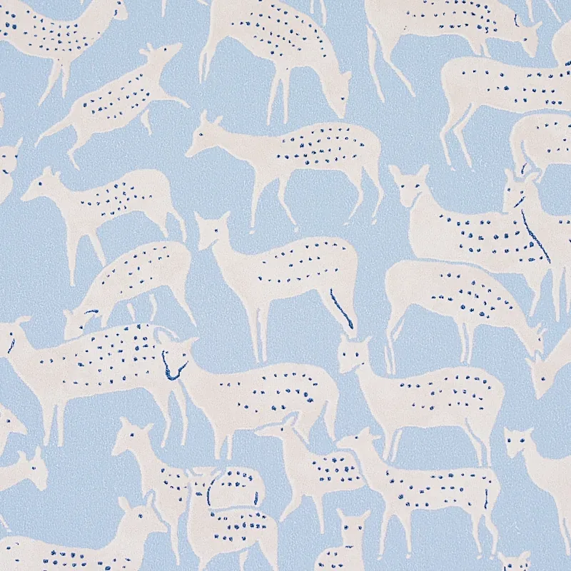 FAUNA SLATE BLUE Schumacher Wallpaper wallpaper - SKU 5012490