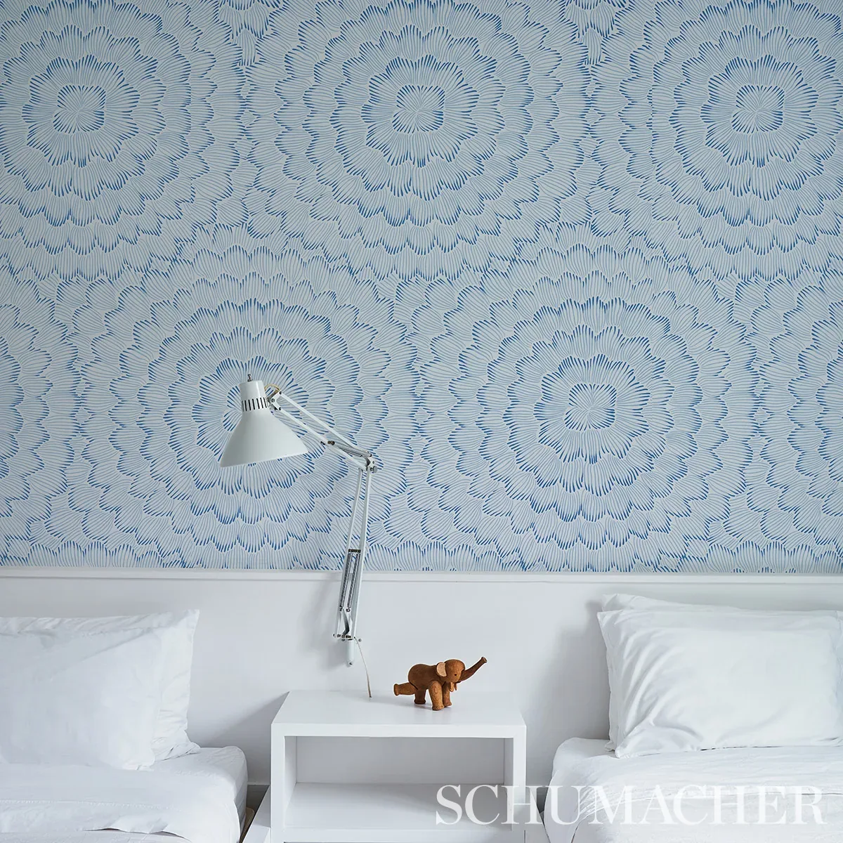 FEATHER BLOOM BLUE Schumacher Wallpaper wallpaper - SKU 5013820