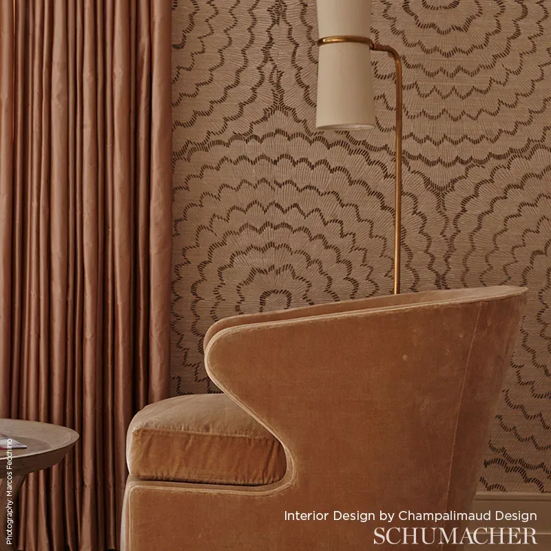 FEATHER BLOOM SISAL GOLDEN PLUM Schumacher Wallpaper wallpaper - SKU 5006073