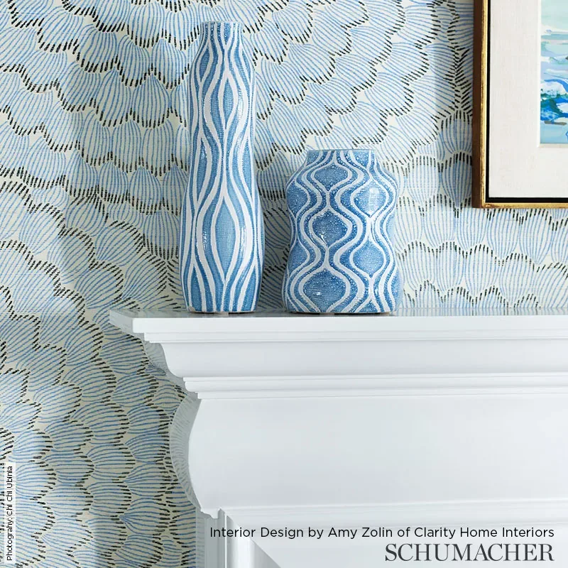 FEATHER BLOOM SISAL ONYX & GOLD Schumacher Wallpaper wallpaper - SKU 5006074