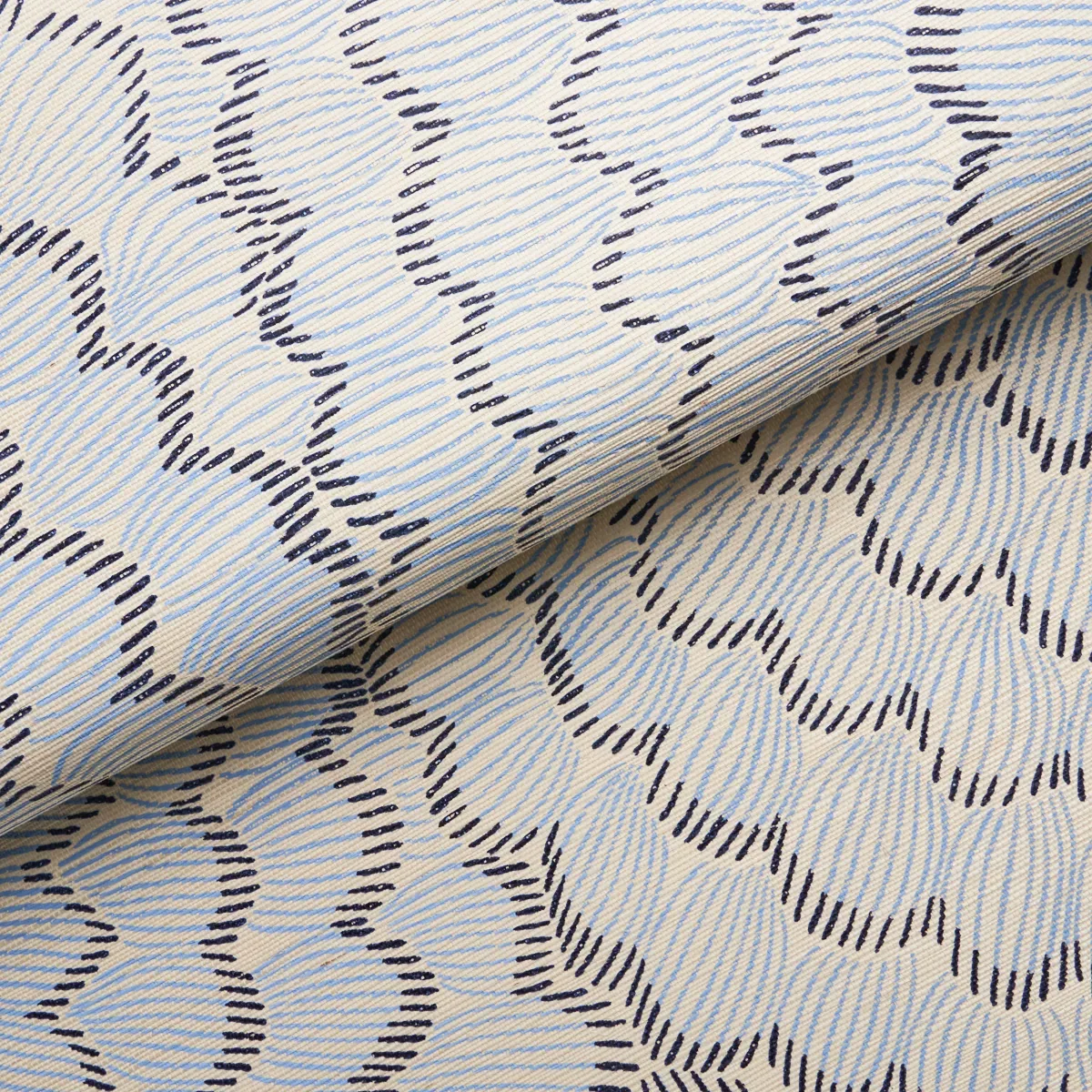 FEATHER BLOOM SISAL TWO BLUES Schumacher Wallpaper wallpaper - SKU 5006071