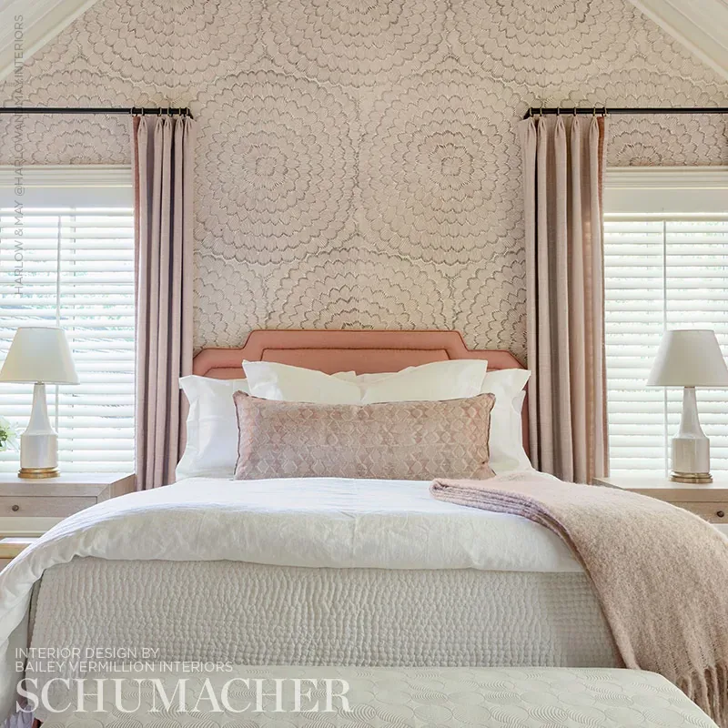 FEATHER BLOOM SISAL VENETIAN PINK Schumacher Wallpaper wallpaper - SKU 5006075