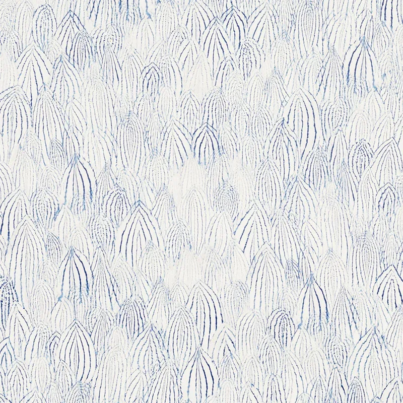FEATHERS INDIGO Schumacher Wallpaper wallpaper - SKU 5008611