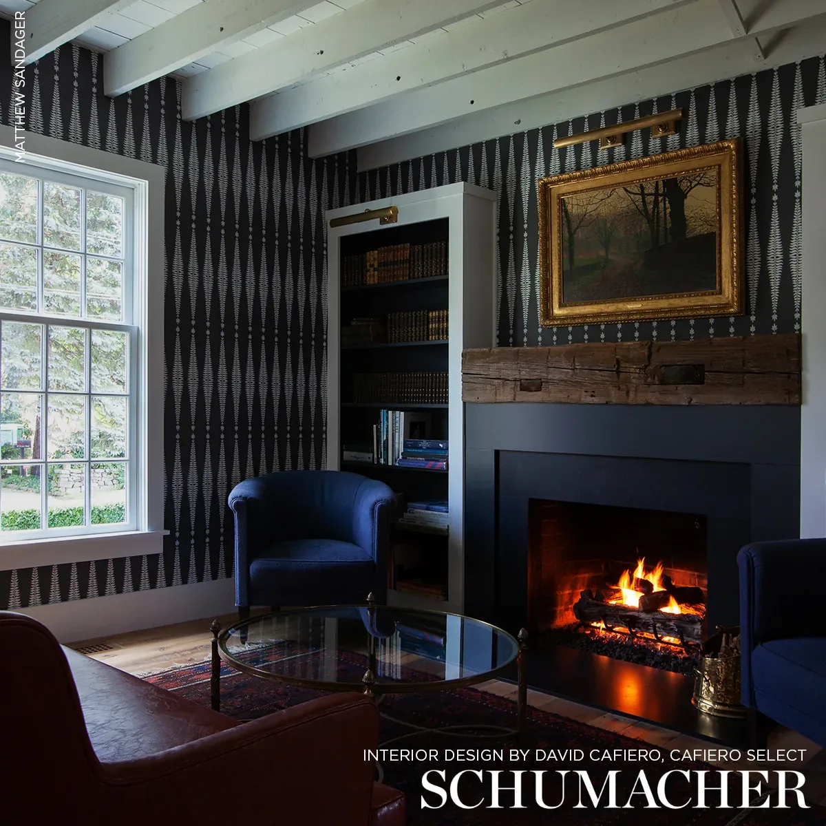 FERN TREE GRAPHITE Schumacher Wallpaper wallpaper - SKU 5005073