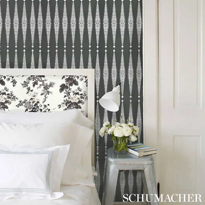 FERN TREE GRAPHITE Schumacher Wallpaper wallpaper - SKU 5005073