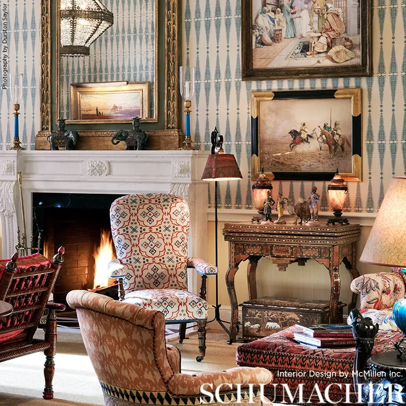 FERN TREE SKY Schumacher Wallpaper wallpaper - SKU 5005074