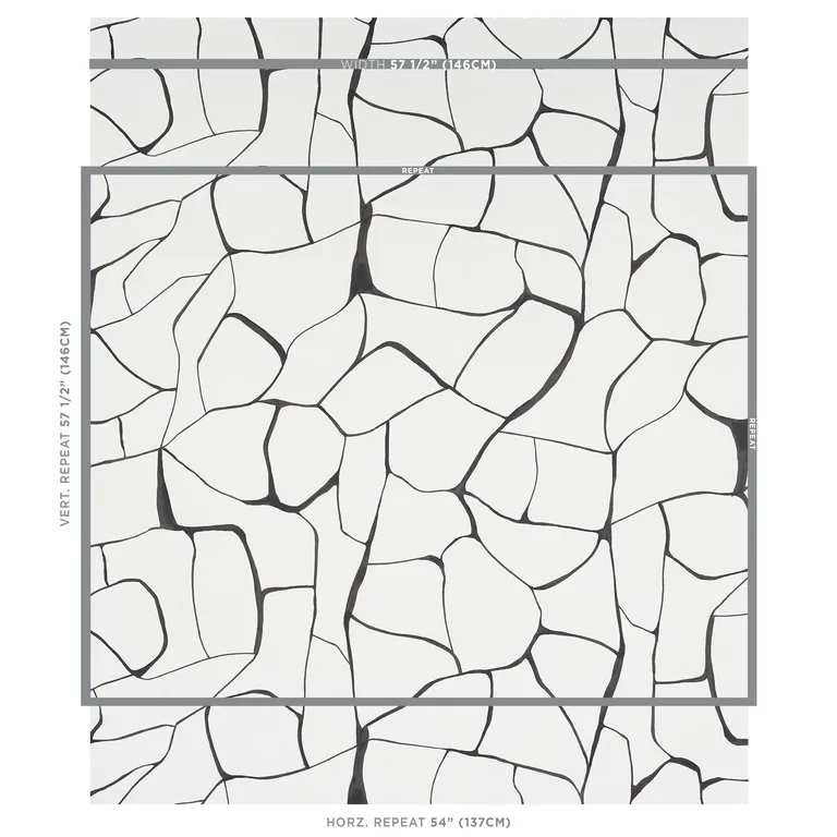 Schumacher FILIGREE wallpaper, color BLACK, SKU 5009704