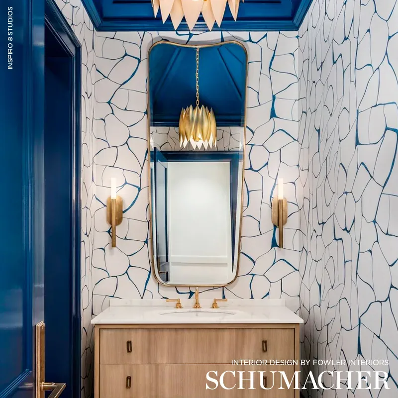 FILIGREE NAVY Schumacher Wallpaper wallpaper - SKU 5009700