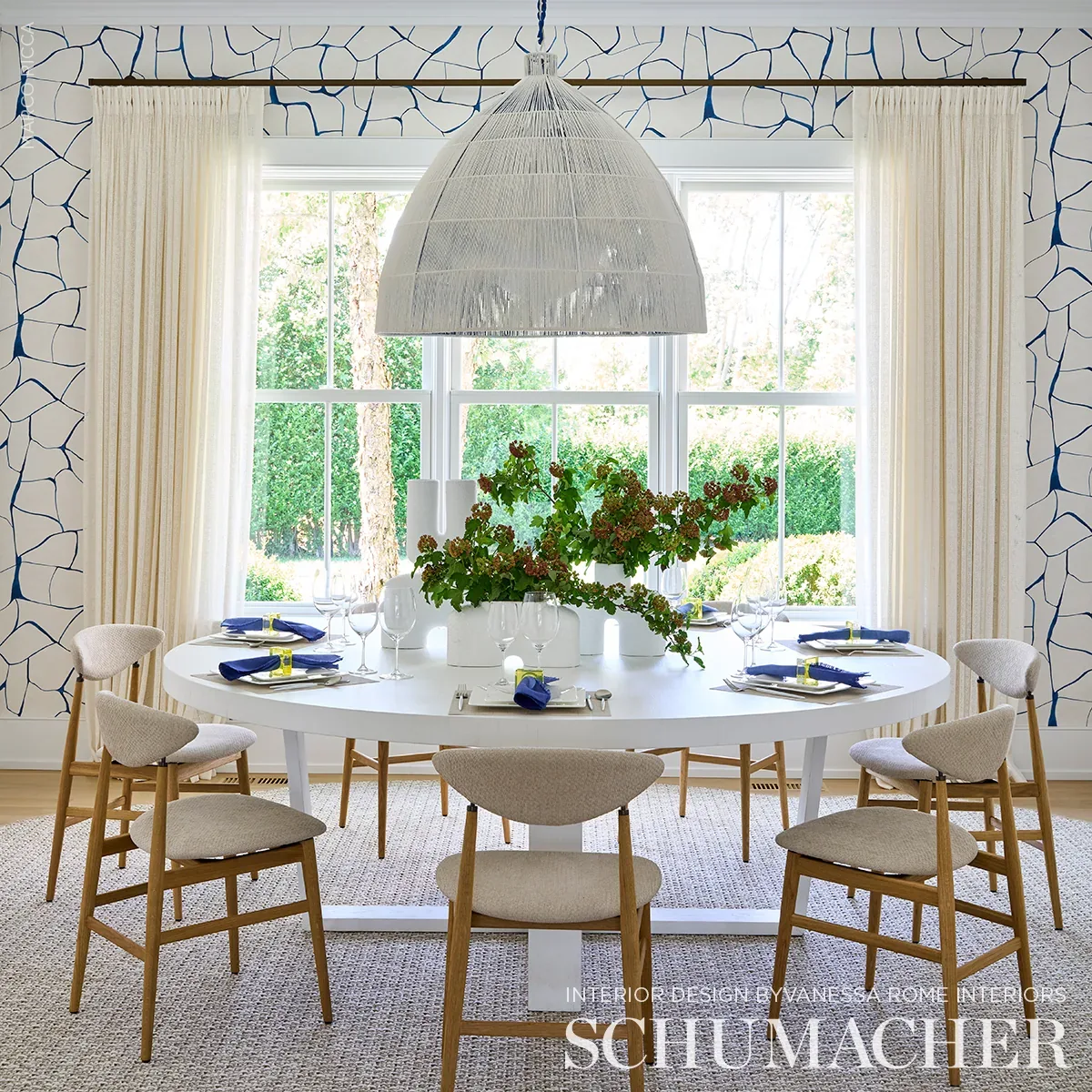 FILIGREE NAVY Schumacher Wallpaper wallpaper - SKU 5009700