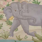 FINCHES JUNGLE PANEL SET PARCHMENT Schumacher Wallpaper wallpaper - SKU 5013310