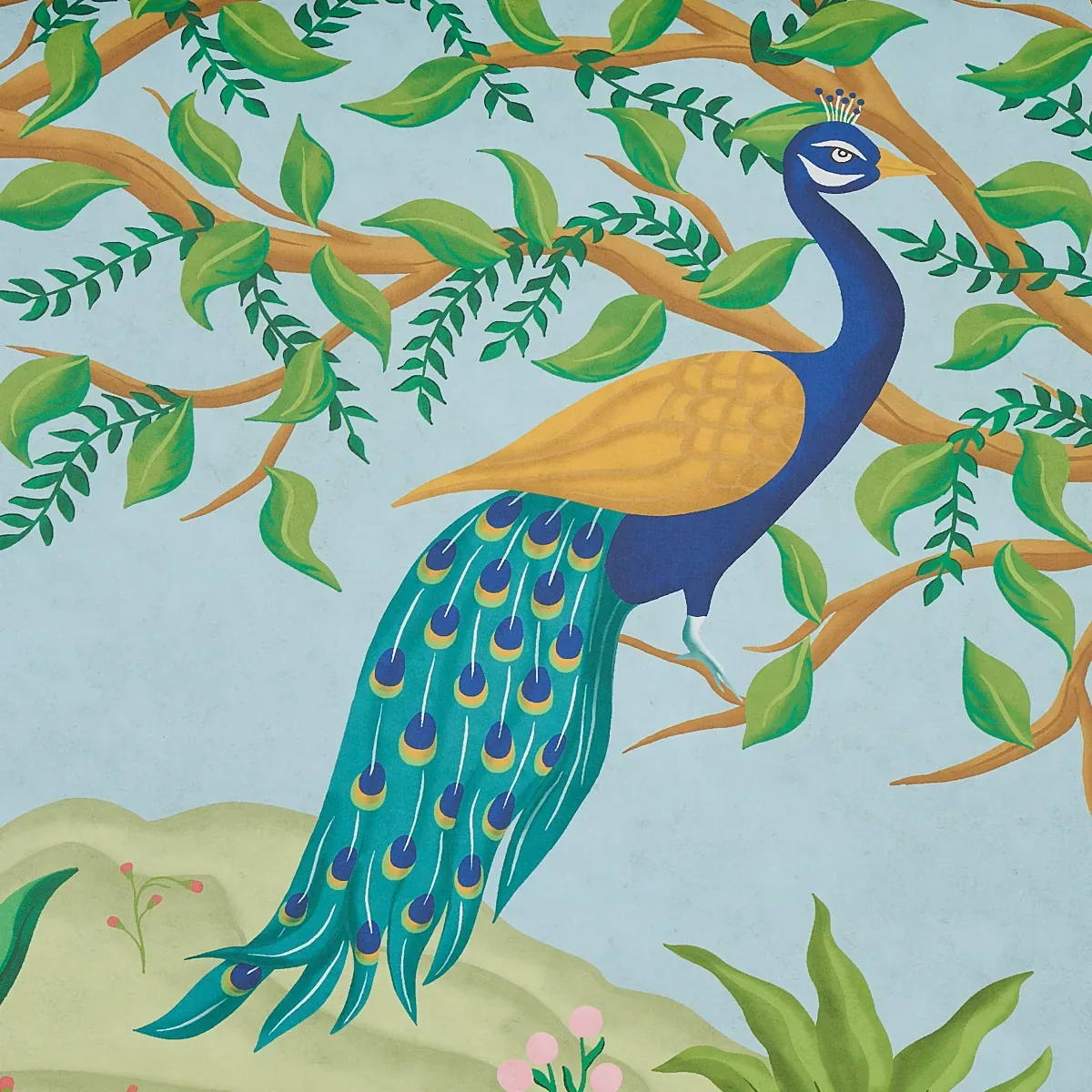 FINCHES JUNGLE PANEL SET VERDANT Schumacher Wallpaper wallpaper - SKU 5013311