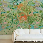FINCHES JUNGLE PANEL SET VERDANT Schumacher Wallpaper wallpaper - SKU 5013311