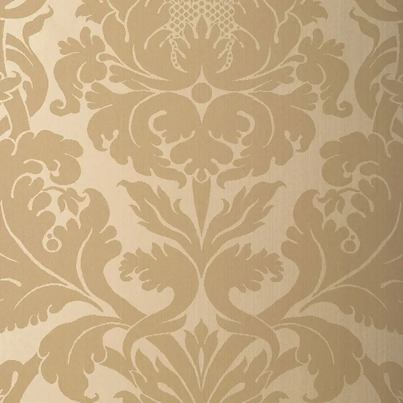FIORELLA DAMASK OATMEAL Schumacher Wallpaper wallpaper - SKU 529193