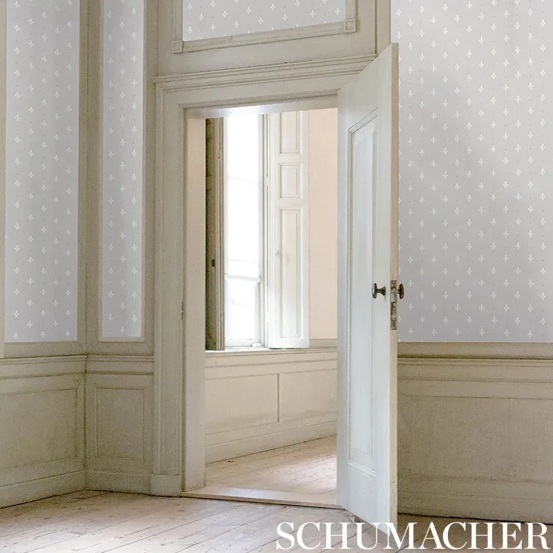 FLEUR DE LIS - MINERAL Schumacher Wallpaper | Wallpaper Twin FLEUR DE LIS MINERAL Schumacher Wallpaper wallpaper - SKU 5009501