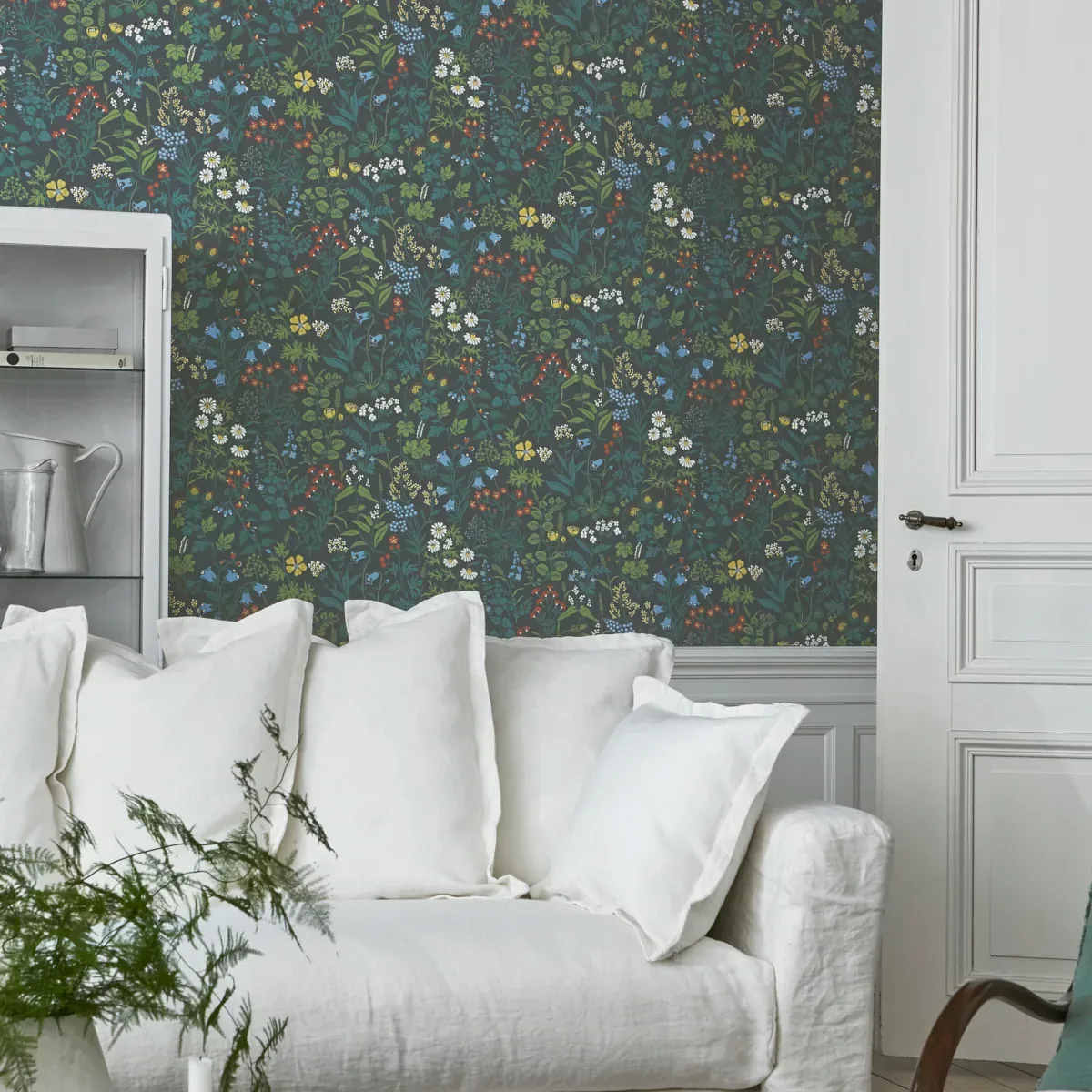 FLORA - SPRUCE Schumacher Wallpaper | Wallpaper Twins FLORA SPRUCE Schumacher Wallpaper wallpaper - SKU 5474