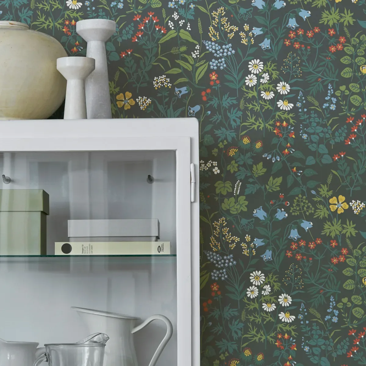 FLORA - SPRUCE Schumacher Wallpaper | Wallpaper Twins FLORA SPRUCE Schumacher Wallpaper wallpaper - SKU 5474