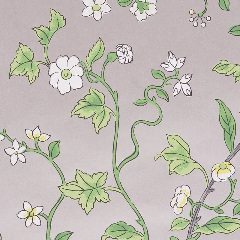 FLORAISON - CITRON SHIMMER Schumacher Wallpaper | Wallpaper FLORAISON CITRON SHIMMER Schumacher Wallpaper wallpaper - SKU 5009111