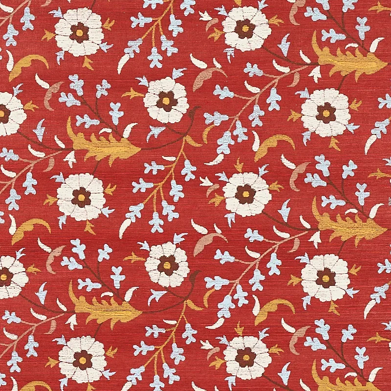 FLORALIA SISAL GARNET Schumacher Wallpaper wallpaper - SKU 5012832