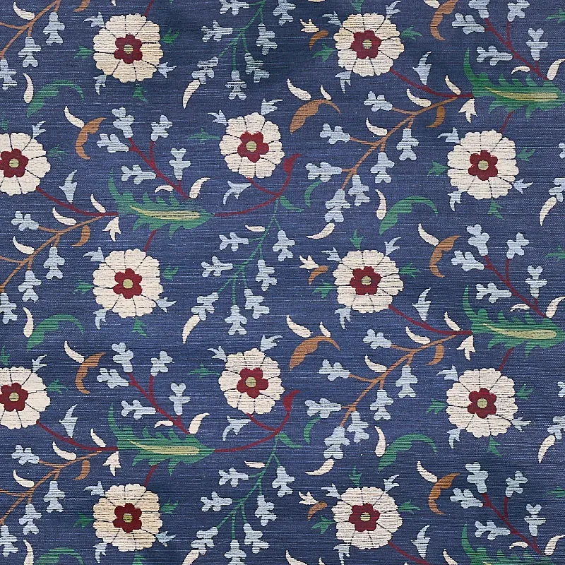 FLORALIA SISAL INDIGO Schumacher Wallpaper wallpaper - SKU 5012831