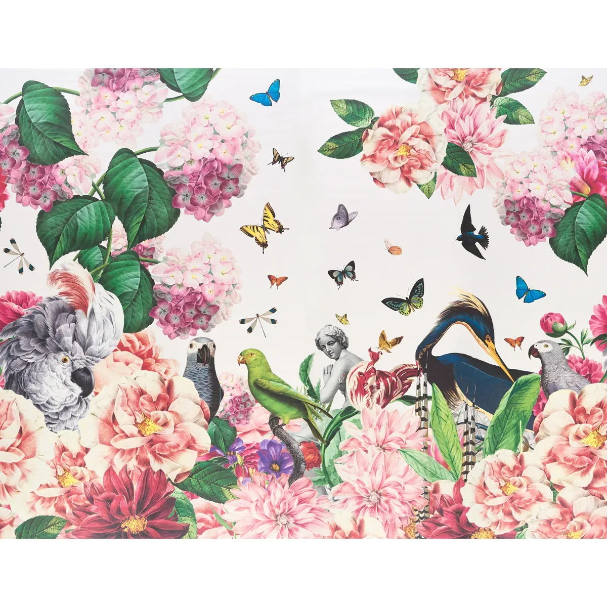FLORES PARADISI 4 PANEL SET ROSE & PEONY Schumacher Wallpaper wallpaper - SKU 5017560