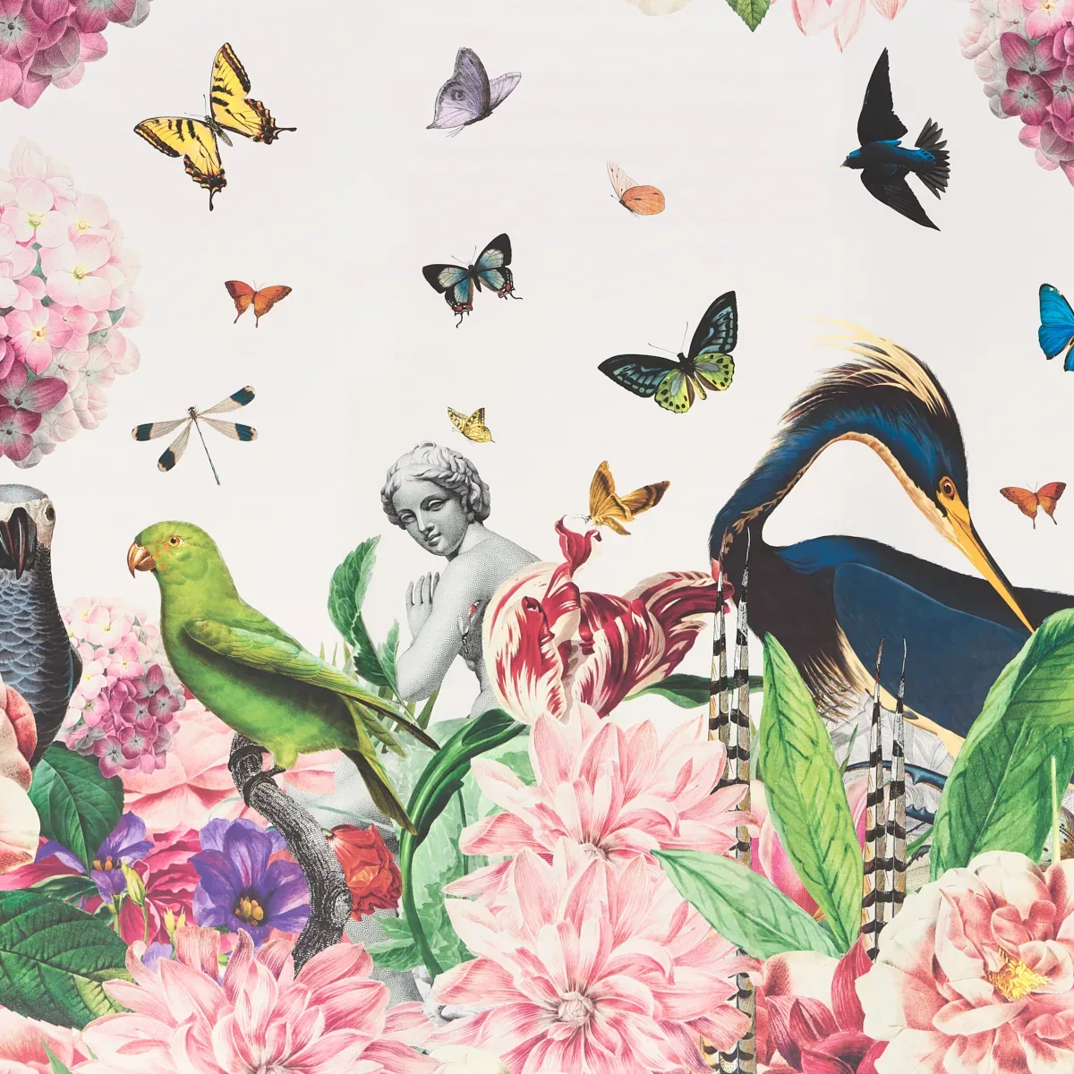 FLORES PARADISI 4 PANEL SET - ROSE & PEONY Schumacher Wallpa FLORES PARADISI 4 PANEL SET ROSE & PEONY Schumacher Wallpaper wallpaper - SKU 5017560