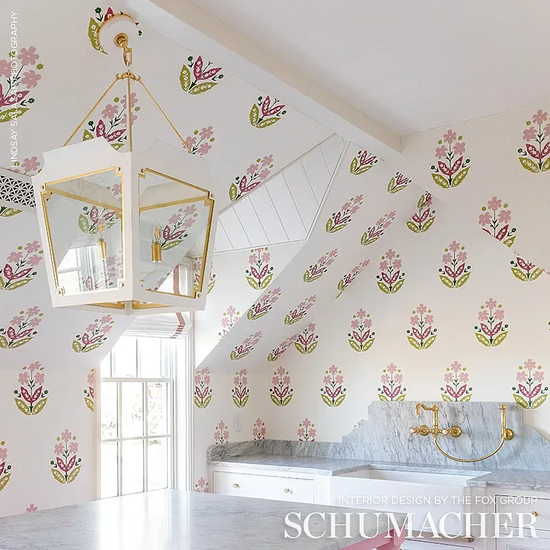 FLOWERET PAPERWEAVE SPRING Schumacher Wallpaper wallpaper - SKU 5008921