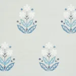 FLOWERET SISAL - BLUES Schumacher Wallpaper | Wallpaper Twin FLOWERET SISAL BLUES Schumacher Wallpaper wallpaper - SKU 5008910