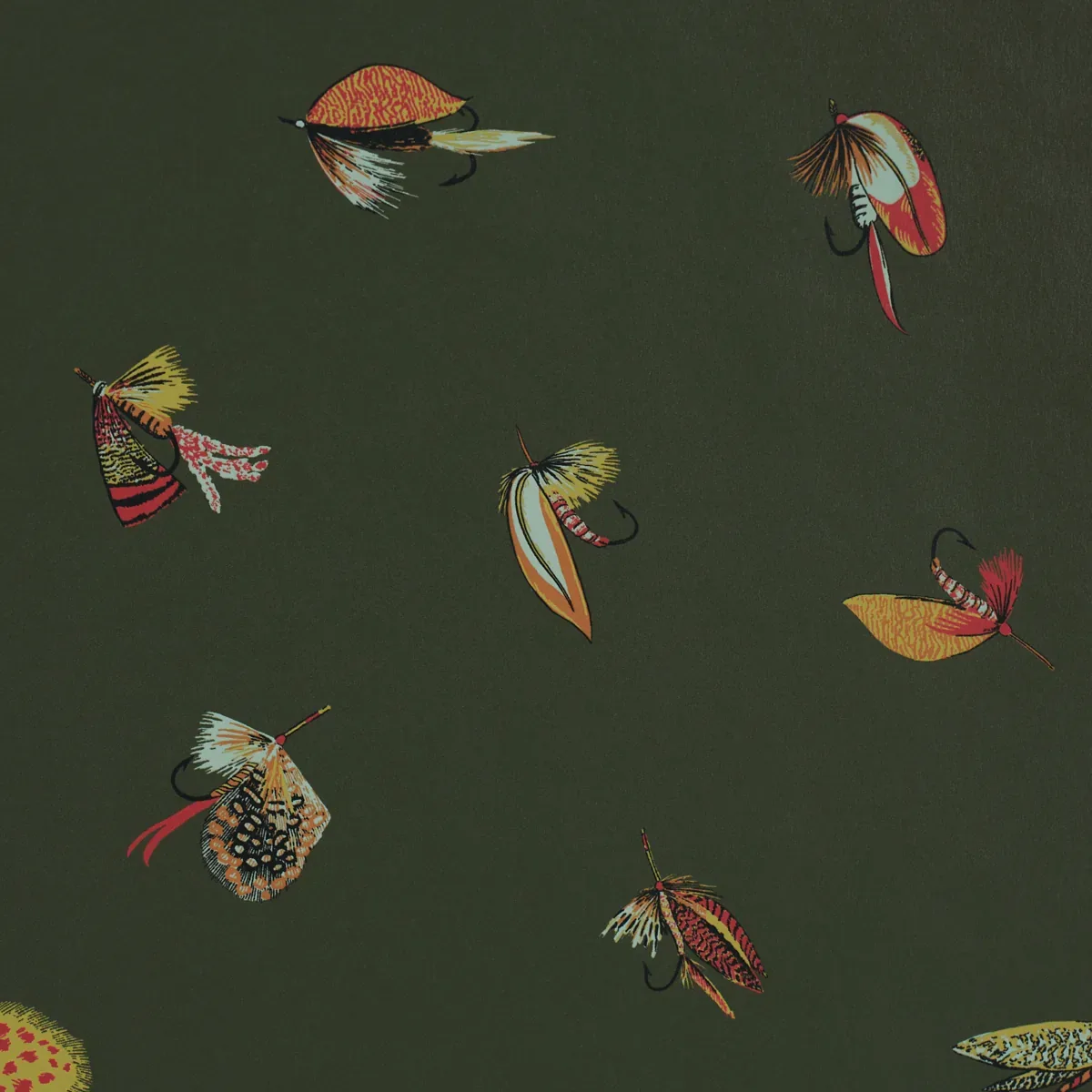 FLY FISHING FOREST GREEN Schumacher Wallpaper wallpaper - SKU 5016991