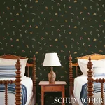 FLY FISHING FOREST GREEN Schumacher Wallpaper wallpaper - SKU 5016991