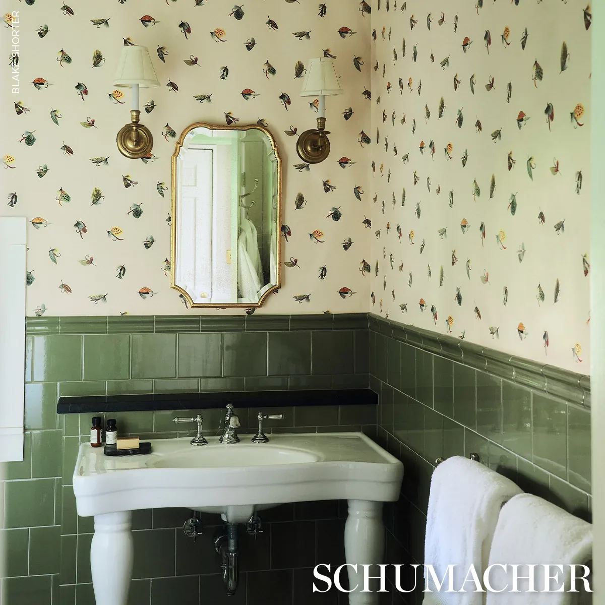 FLY FISHING IVORY Schumacher Wallpaper wallpaper - SKU 5016990