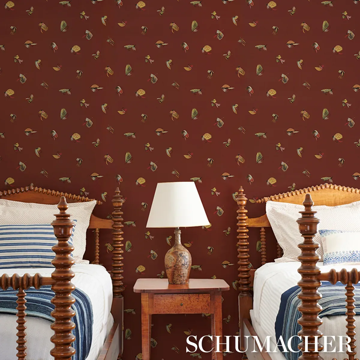 FLY FISHING RUSSET Schumacher Wallpaper wallpaper - SKU 5016992