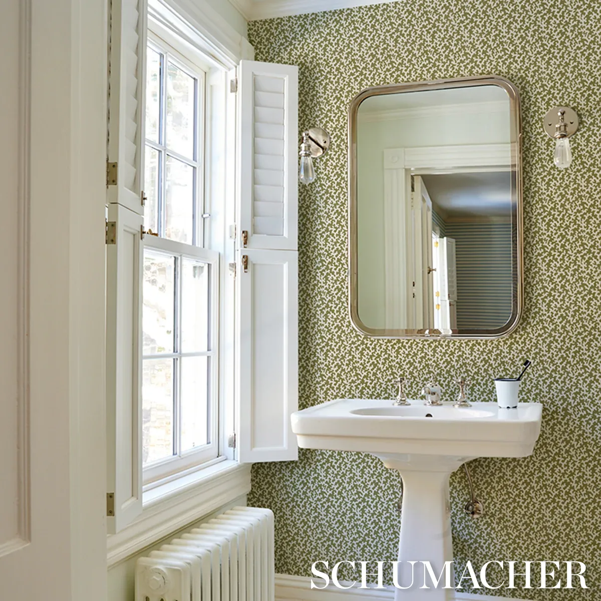 FOLLY OLIVE Schumacher Wallpaper wallpaper - SKU 5008008