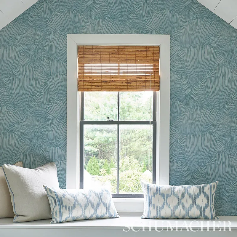 FONDALE - AQUA Schumacher Wallpaper | Wallpaper Twins FONDALE AQUA Schumacher Wallpaper wallpaper - SKU 5012651
