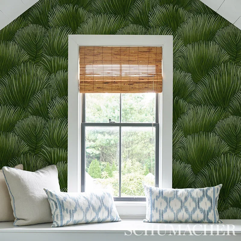FONDALE GREEN Schumacher Wallpaper wallpaper - SKU 5012652