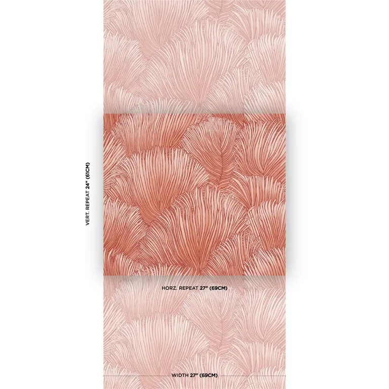 Schumacher FONDALE wallpaper, color PINK, SKU 5012654