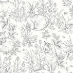 FOREST FRIENDS - IVORY Schumacher Wallpaper | Wallpaper Twin FOREST FRIENDS IVORY Schumacher Wallpaper wallpaper - SKU 7478