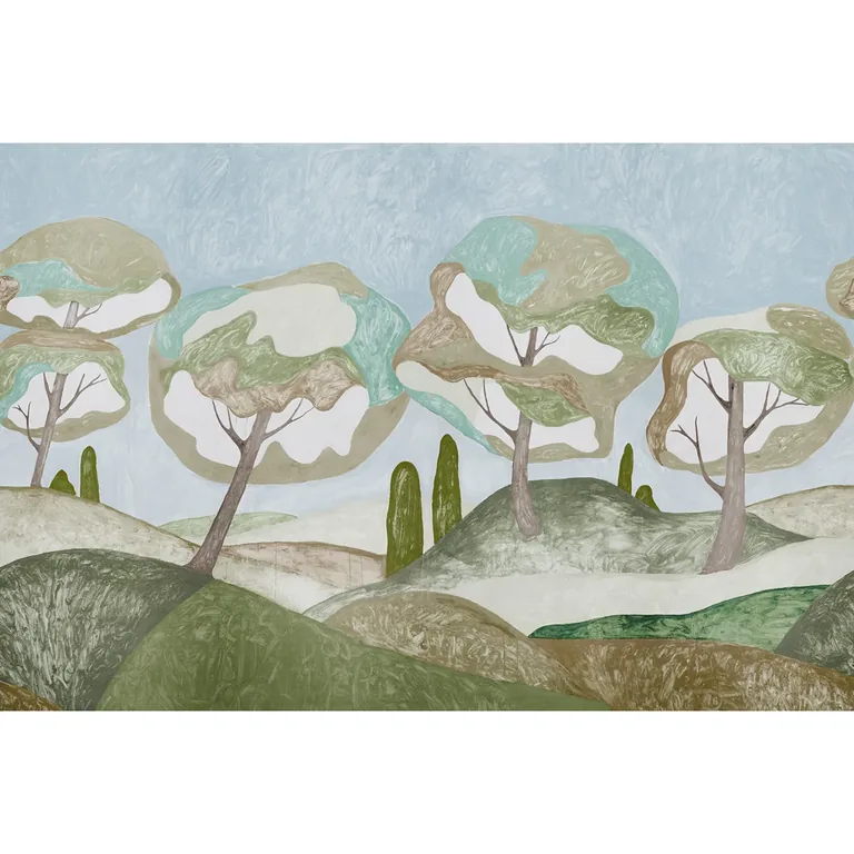 Schumacher FOREST HILLS PANEL SET wallpaper, color SKY, SKU 5014650