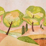 FOREST HILLS PANEL SET - SUNSET Schumacher Wallpaper | Wallp FOREST HILLS PANEL SET SUNSET Schumacher Wallpaper wallpaper - SKU 5014651
