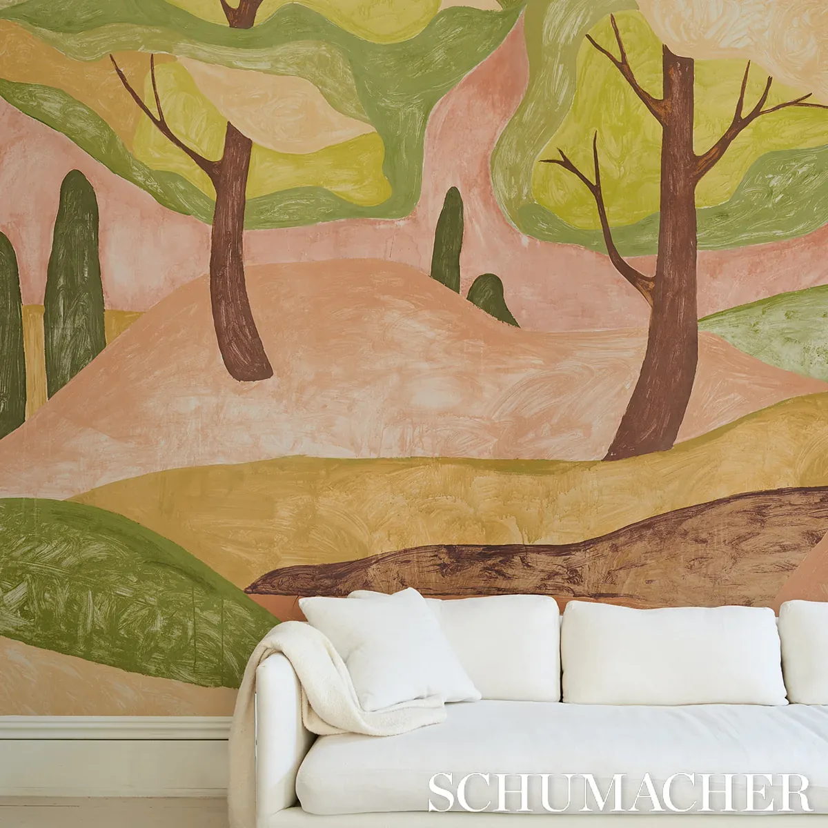 FOREST HILLS PANEL SET - SUNSET Schumacher Wallpaper | Wallp FOREST HILLS PANEL SET SUNSET Schumacher Wallpaper wallpaper - SKU 5014651