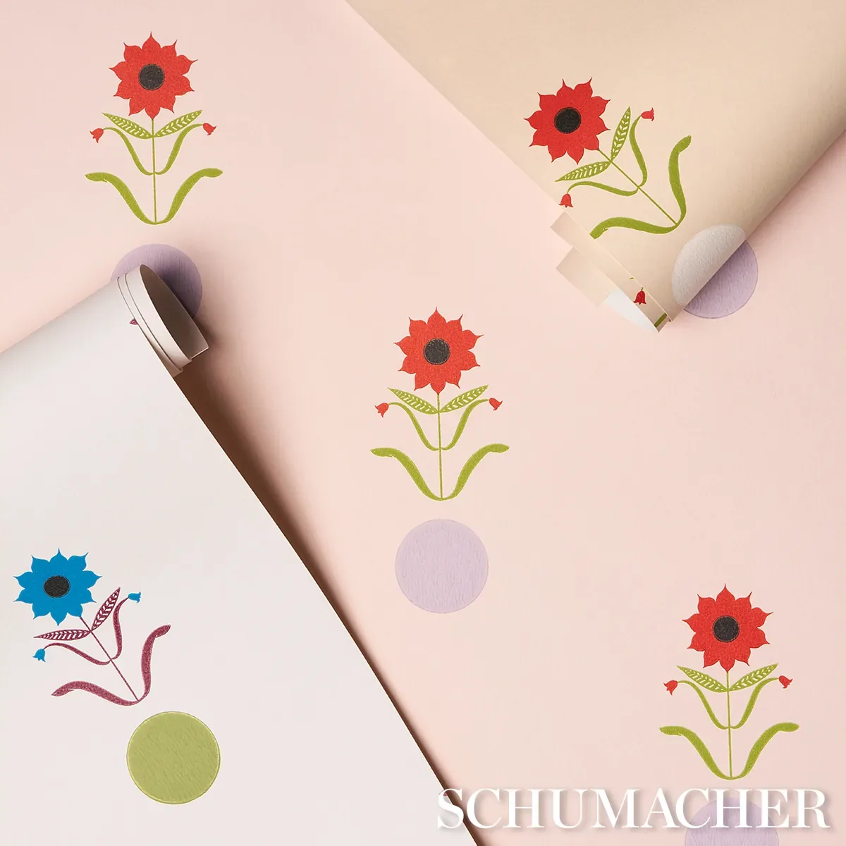 FORGET ME DOTS PINK Schumacher Wallpaper wallpaper - SKU 5015881