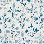 FRANCES SCALLOP FLORAL - BLUES Schumacher Wallpaper | Wallpa FRANCES SCALLOP FLORAL BLUES Schumacher Wallpaper wallpaper - SKU 5015962